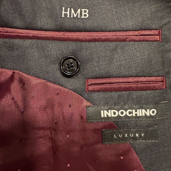 INDOCHINO LUXURY Mens Blazer 44R CASHMERE/WOOL Sport Coat 2-Button Jacket Gray - Picture 12 of 13